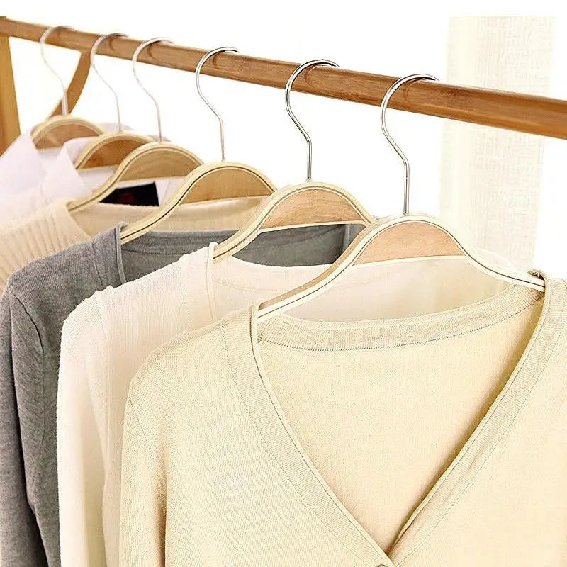 Natural Wood Clothes Hanger | Non-Slip Slim Closet Organizer