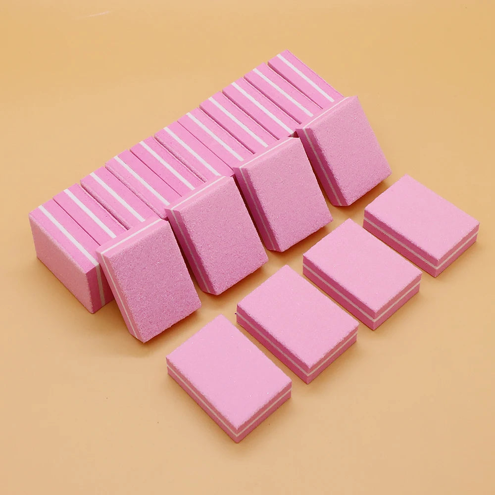 Mini Sponge Nail File Buffer Block 15/30/50pcs 100/180 Grit Nail File Buffer PRIMED