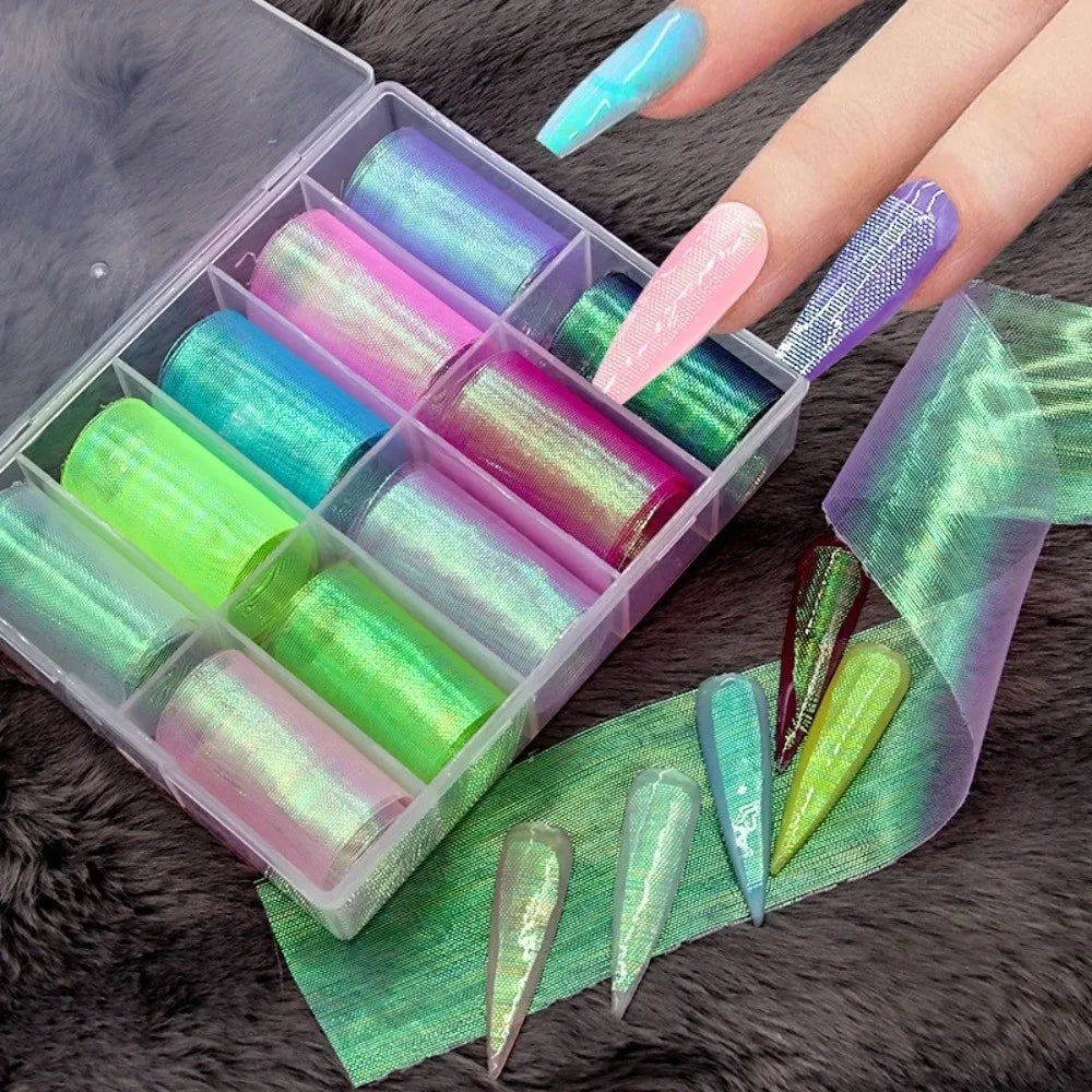 Mermaid Scale Nail Foils – 3D Fish Scale Transfer Stickers DIY Nail Art Foil PRIMED