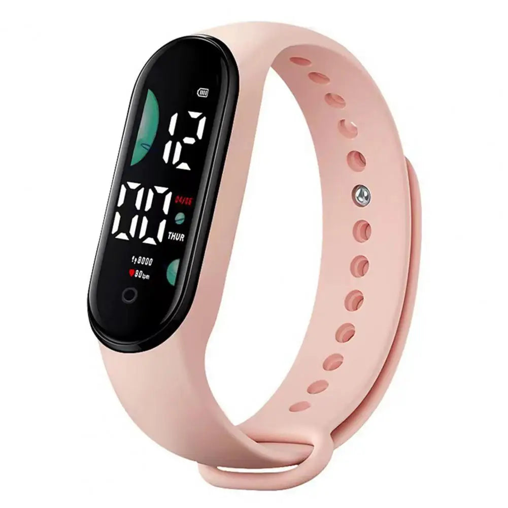 M9 Kids LED Digital Touch Watch – Waterproof Sports Bracelet Kids Digital Watch PRIMED Light Pink