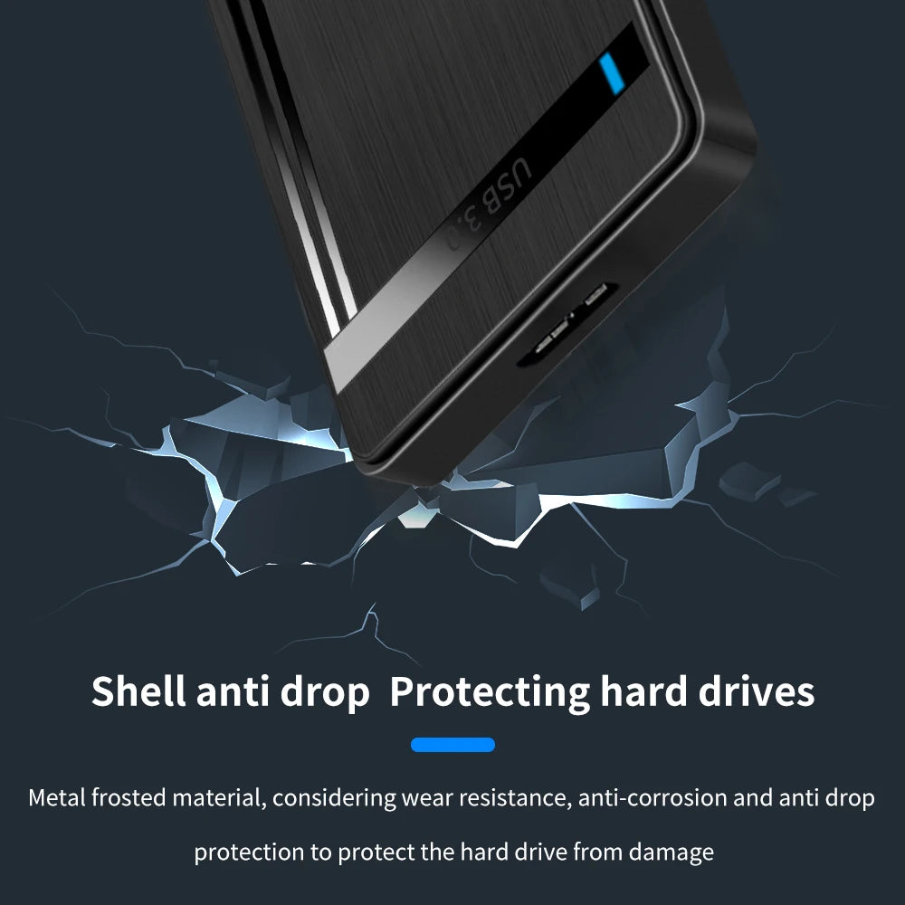 TISHRIC 2.5" SATA to USB 3.0 External Hard Drive Enclosure 10TB Hard Drive Enclosure PRIMED