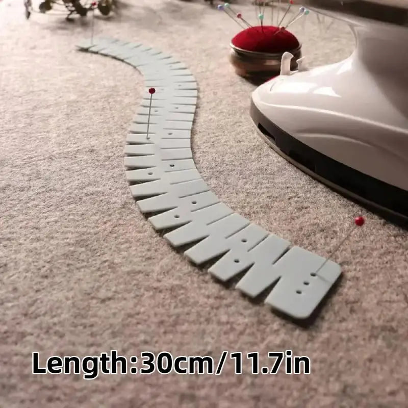 30cm Flexible Plastic Hem Ruler – Sewing Tool with Marking Holes Sewing Hem Ruler PRIMED