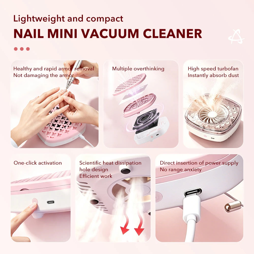 Nail Dust Collector 3900RPM Brushless Vacuum + 10 Filters Nail Dust Collector PRIMED