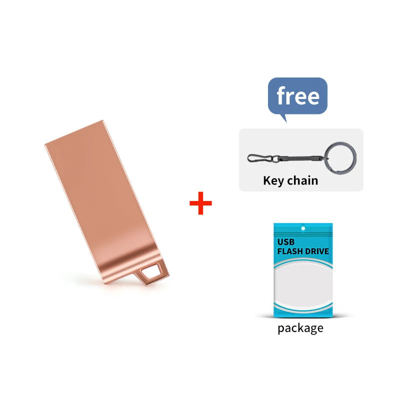 Z-Suit Metal USB Flash Drive 4GB–256GB | Custom Logo USB Flash Drive PRIMED CXFK-Pink-Chain 16GB-3.0
