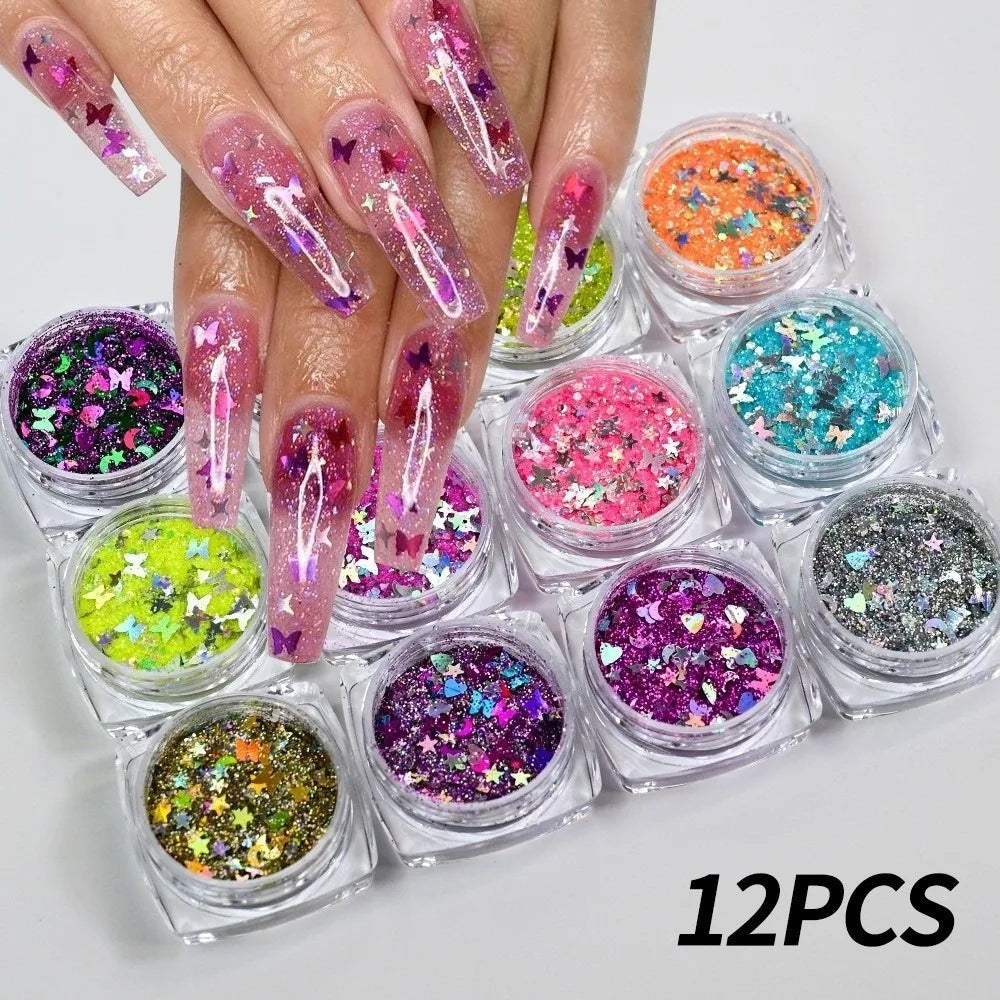 Multicolor Nail Glitter Sequins – Turtle Scale DIY Nail Art