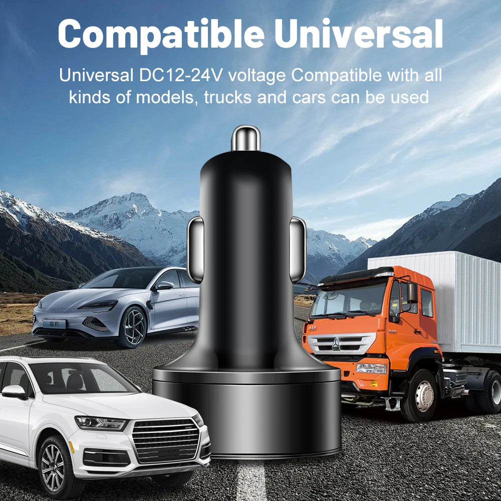 100W 5-Port Car Charger PD QC3.0 USB-C Fast Charge Adapter Car Charger Adapter PRIMED