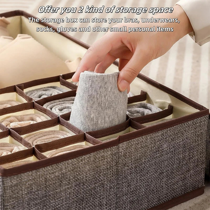Underwear Sock & Tie Drawer Organizer with Lid | Non-Woven