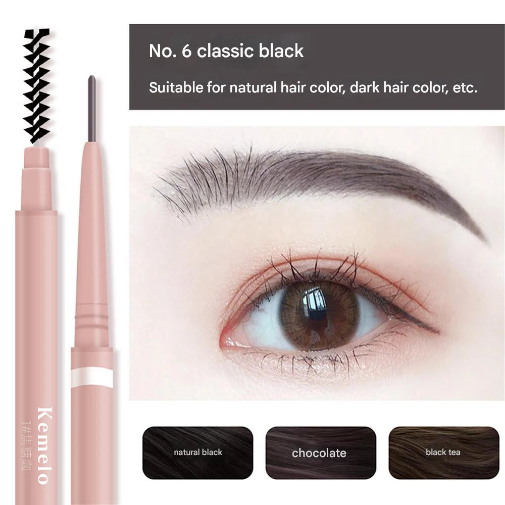 1.5mm Ultra-Fine Waterproof Eyebrow Pencil with Spoolie Brush