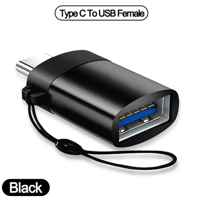 USB-C to USB 3.0 OTG Adapter | Type-C Male to USB-A Female USB-C OTG Adapter PRIMED Type C-USB black