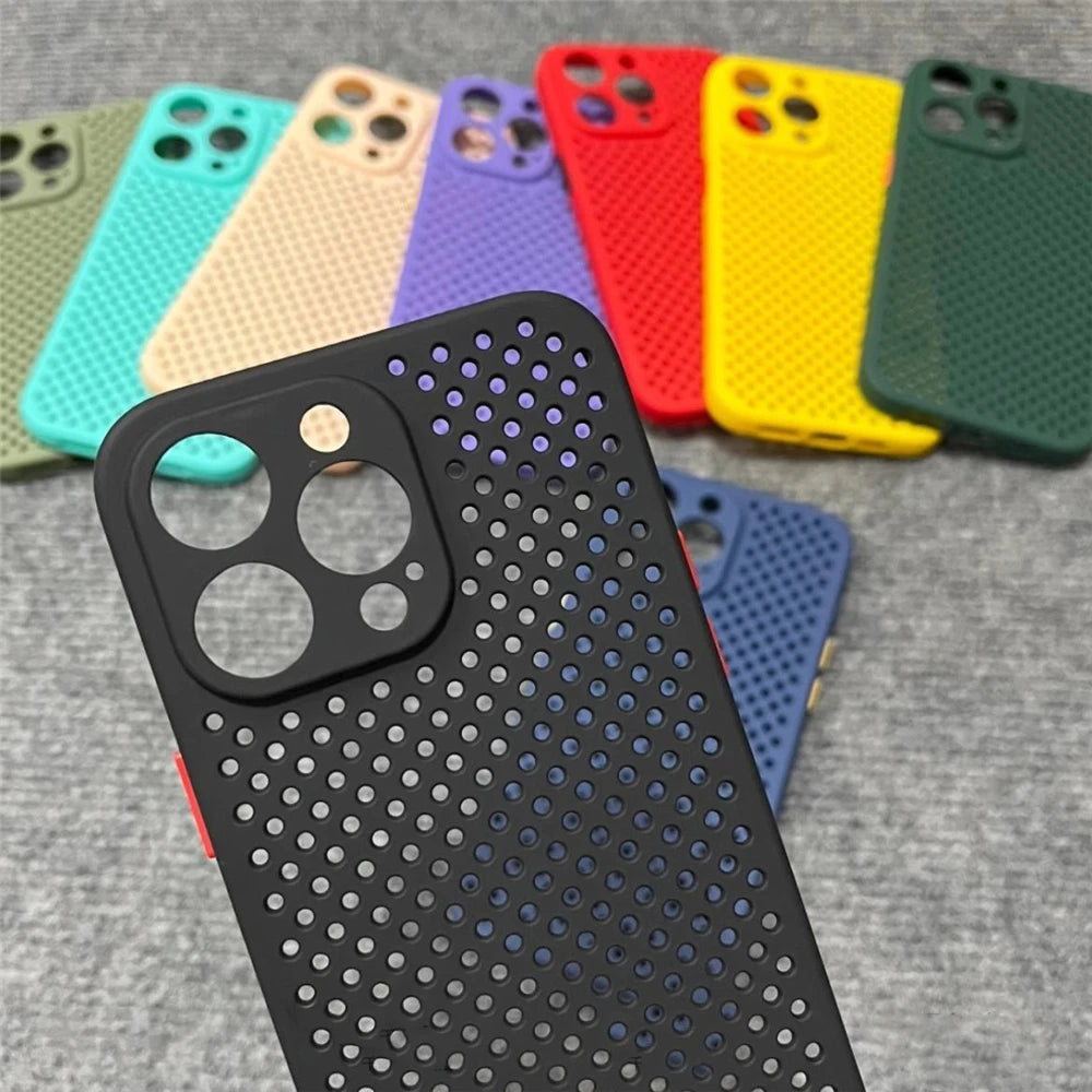 Cooling Breathable Silicone iPhone Case | Geometric Bumper Cover Silicone Phone Case PRIMED