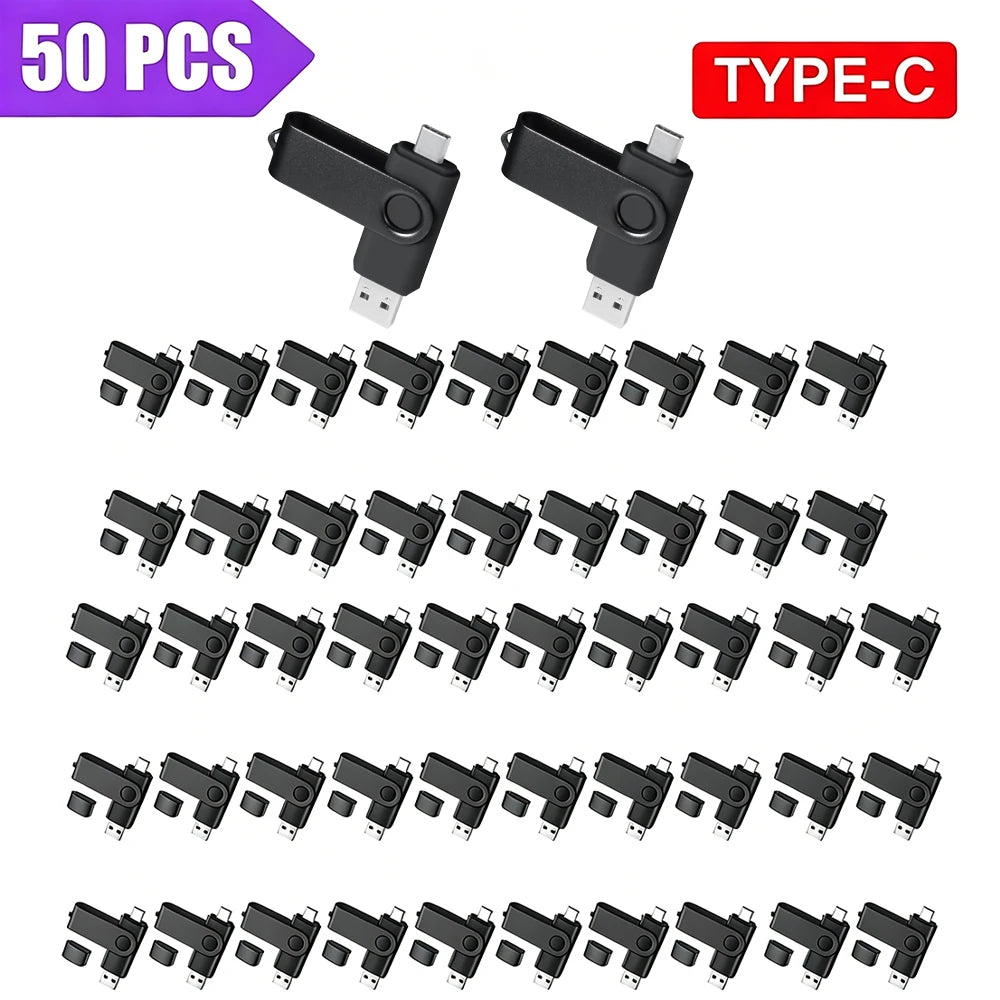 50-Pack Type-C USB Flash Drives | Bulk Business Gift Pendrives USB Flash Drive PRIMED