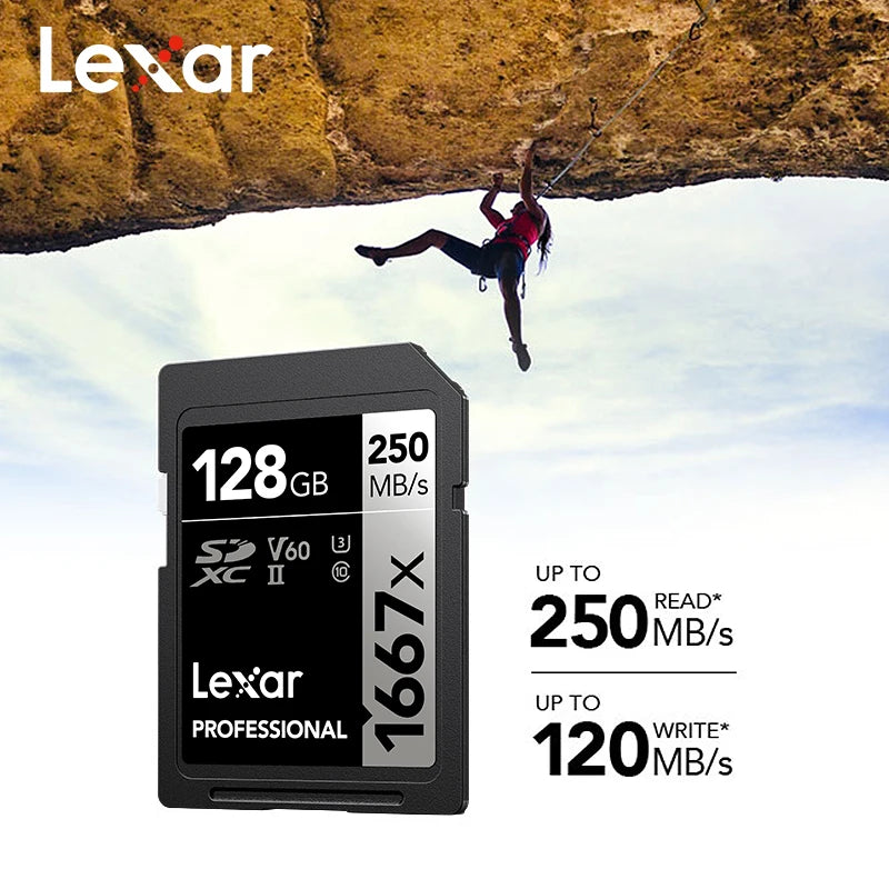 Lexar V60 4K SDXC UHS-II Memory Card | 64GB–256GB, 250MB/s SD Memory Card PRIMED
