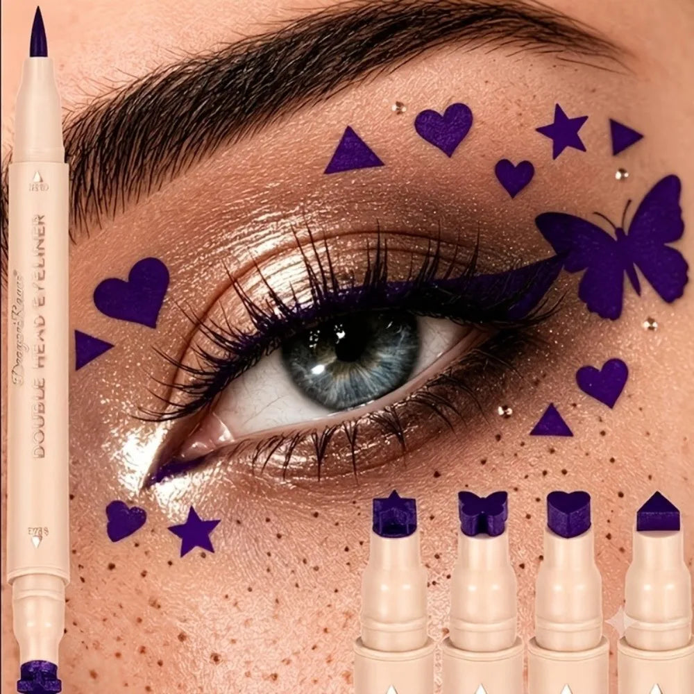 2-in-1 Stamp Eyeliner Pen – Waterproof Cat Eye Liquid Liner Stamp Eyeliner Pen PRIMED