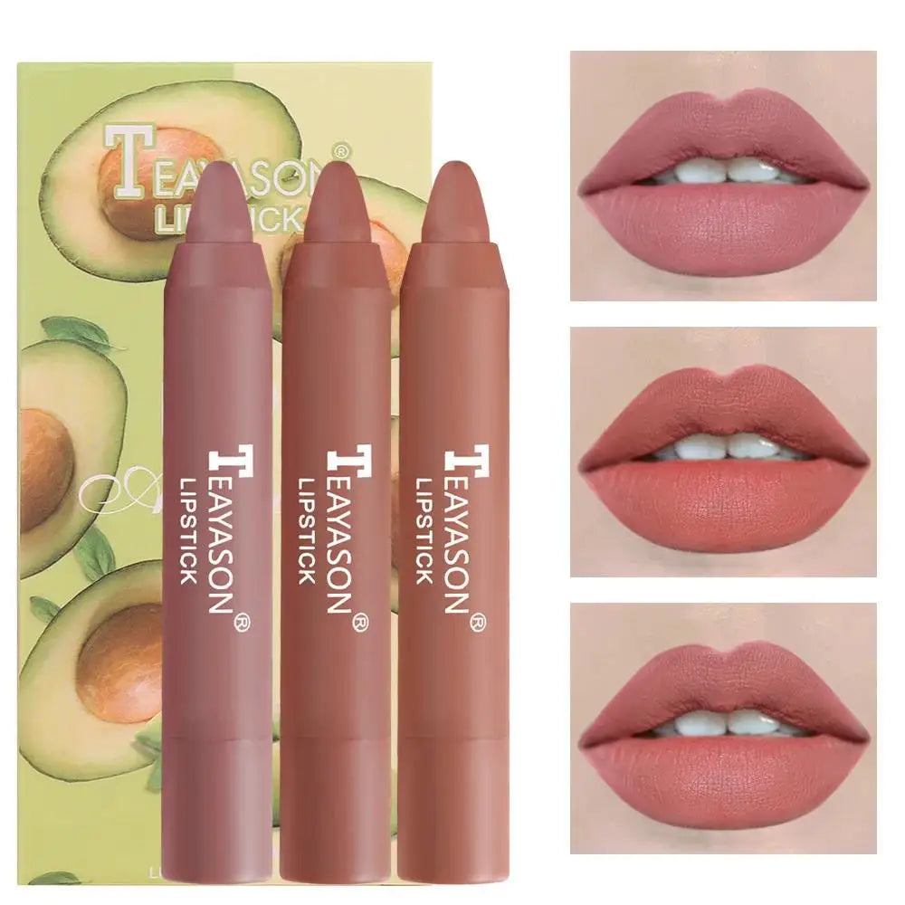 TEAYASON Matte Lipstick Set 3pcs – Waterproof Velvet Long-Lasting