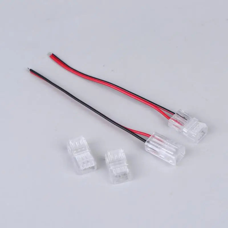 5-Pack 8mm 2-Pin L-Shape COB LED Strip Connectors No-Solder LED Strip Connector PRIMED