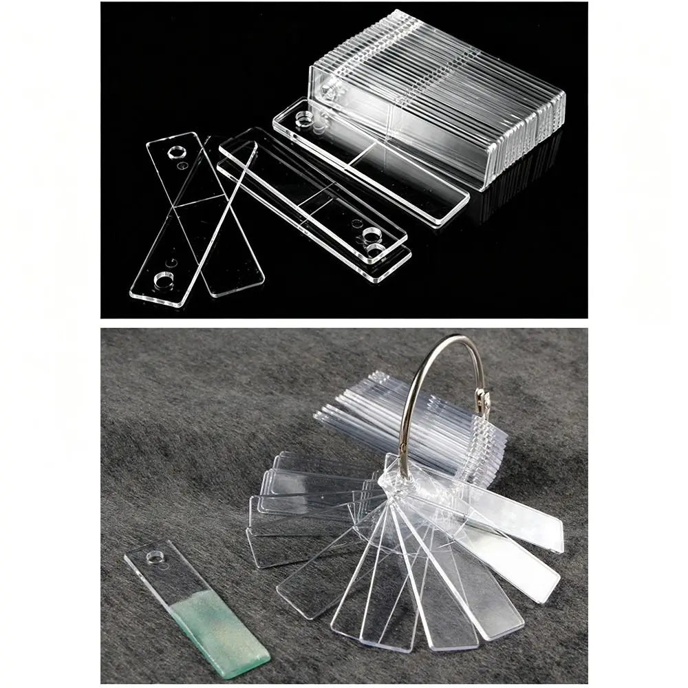 50Pcs Transparent Nail Tip Display Color Cards | ABS Nail Stand
