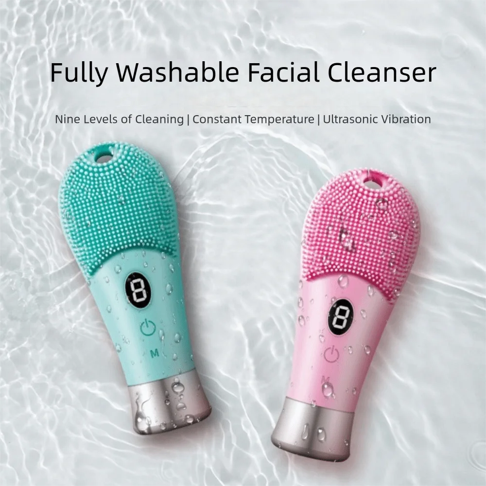 Silicone Electric Sonic Face Scrubber | 9-Speed Ultrasonic Brush