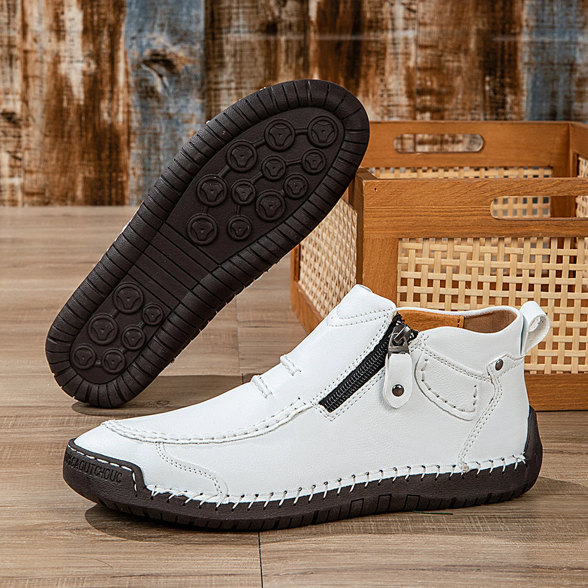 Men's Handmade Leather Ankle Boots | Zip Casual Shoes 39–48 Men's Leather Boots PRIMED