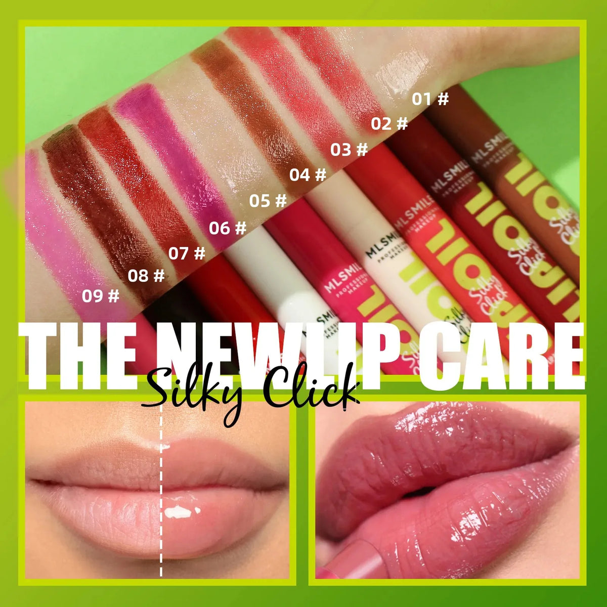 MLSMILE 3-Piece Lipstick Set | Mirror Lip Gloss & Moisturizing Lip Gloss Set PRIMED