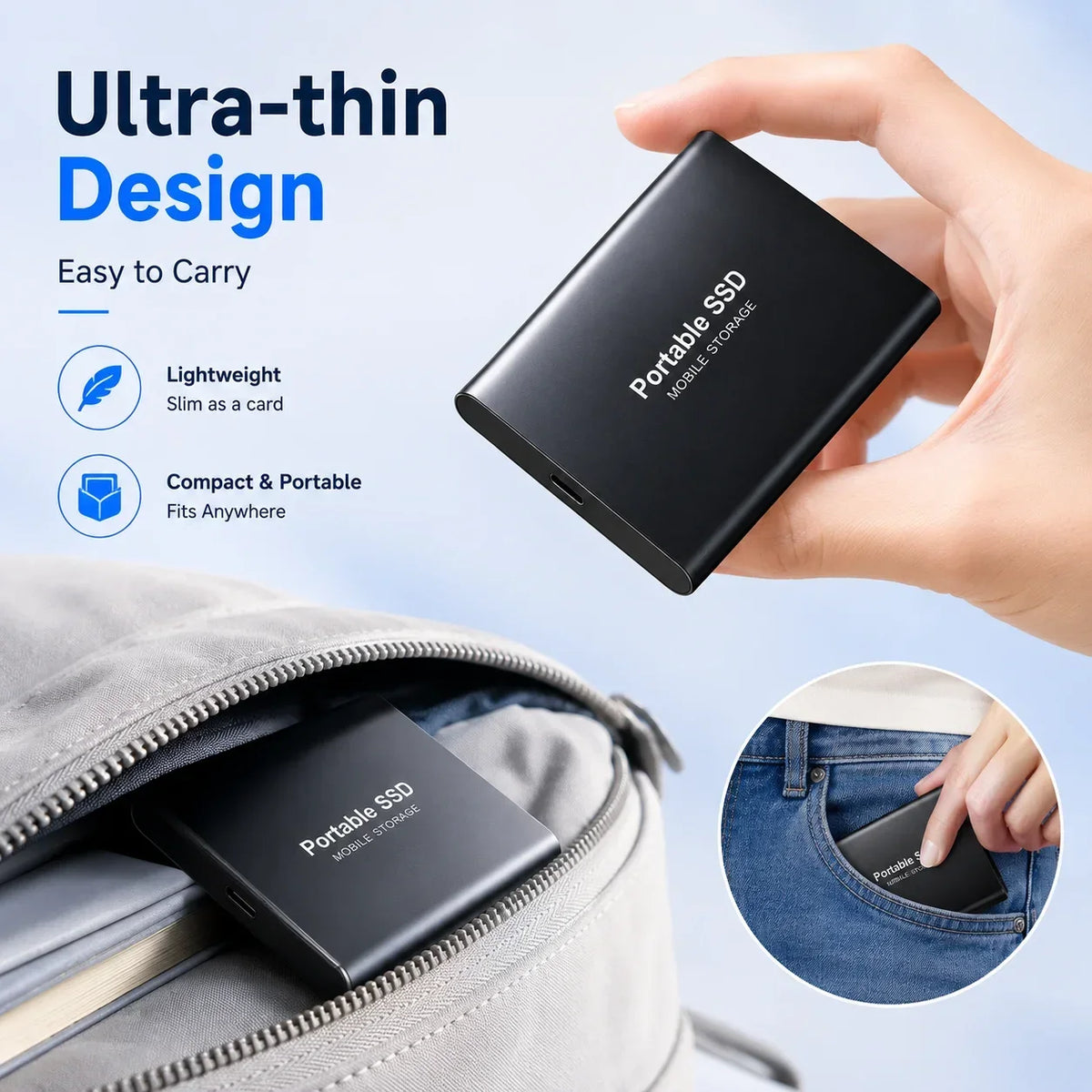 2TB Portable SSD External Drive USB Type-C | PC & Mac Portable External SSD PRIMED