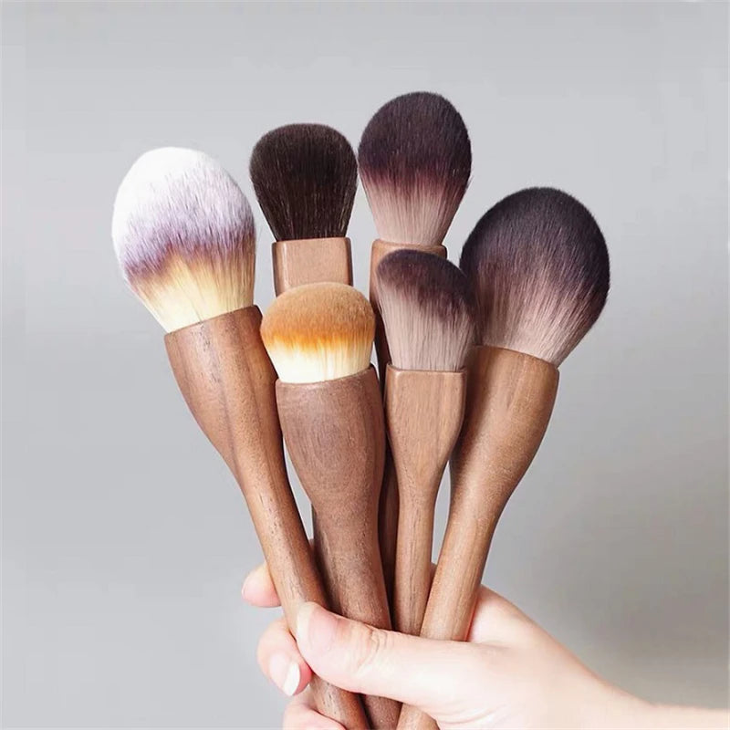 Walnut Wood Handle Makeup Brush – Powder, Blush & Contour