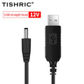 TISHRIC USB to DC 9V 12V Boost Power Cable 2.1x5.5mm USB DC Power Cable PRIMED 180 degrees 12V China Mainland