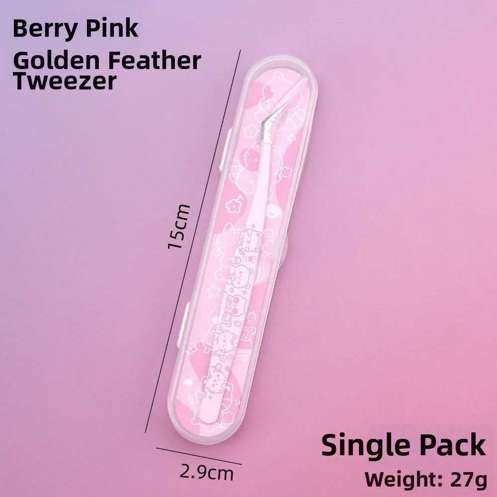 Cartoon Eyelash Extension Tweezers – Stainless Steel Lash Tool Eyelash Tweezers PRIMED