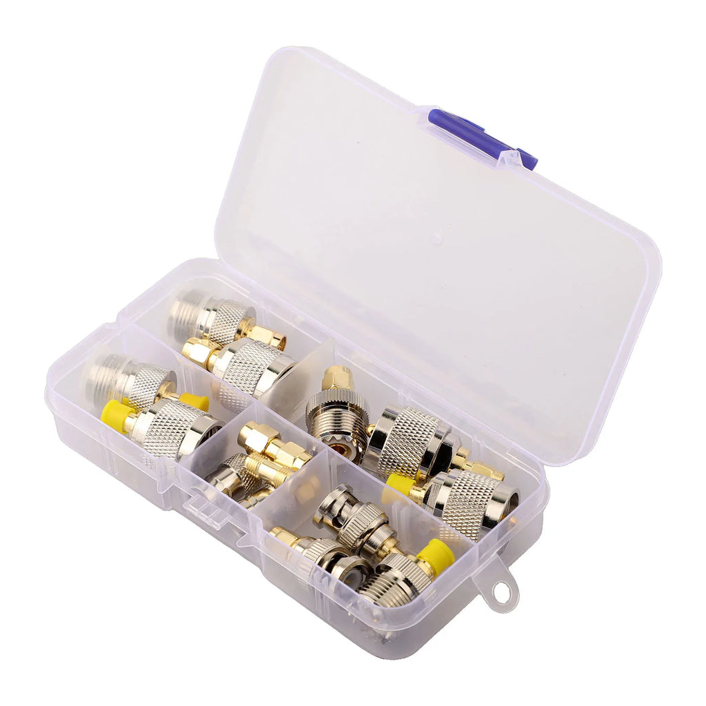 14-Pc SMA BNC UHF N-Type RF Coaxial Adapter Connector Kit