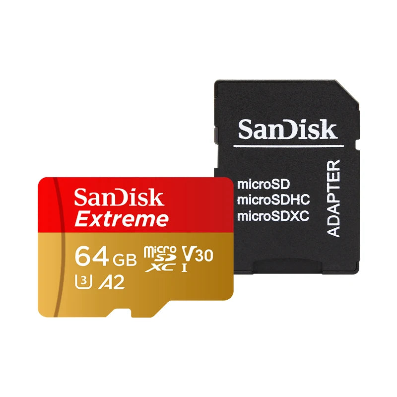 SanDisk Extreme microSDXC U3 V30 A2 – Up to 190MB/s | 64–256GB microSD Memory Card PRIMED A2 microSDXC 64GB