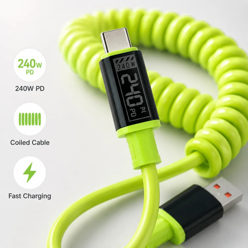 USB-C Fast Charging Cable 240W Nylon Braided | 1m & 2m USB-C Charging Cable PRIMED