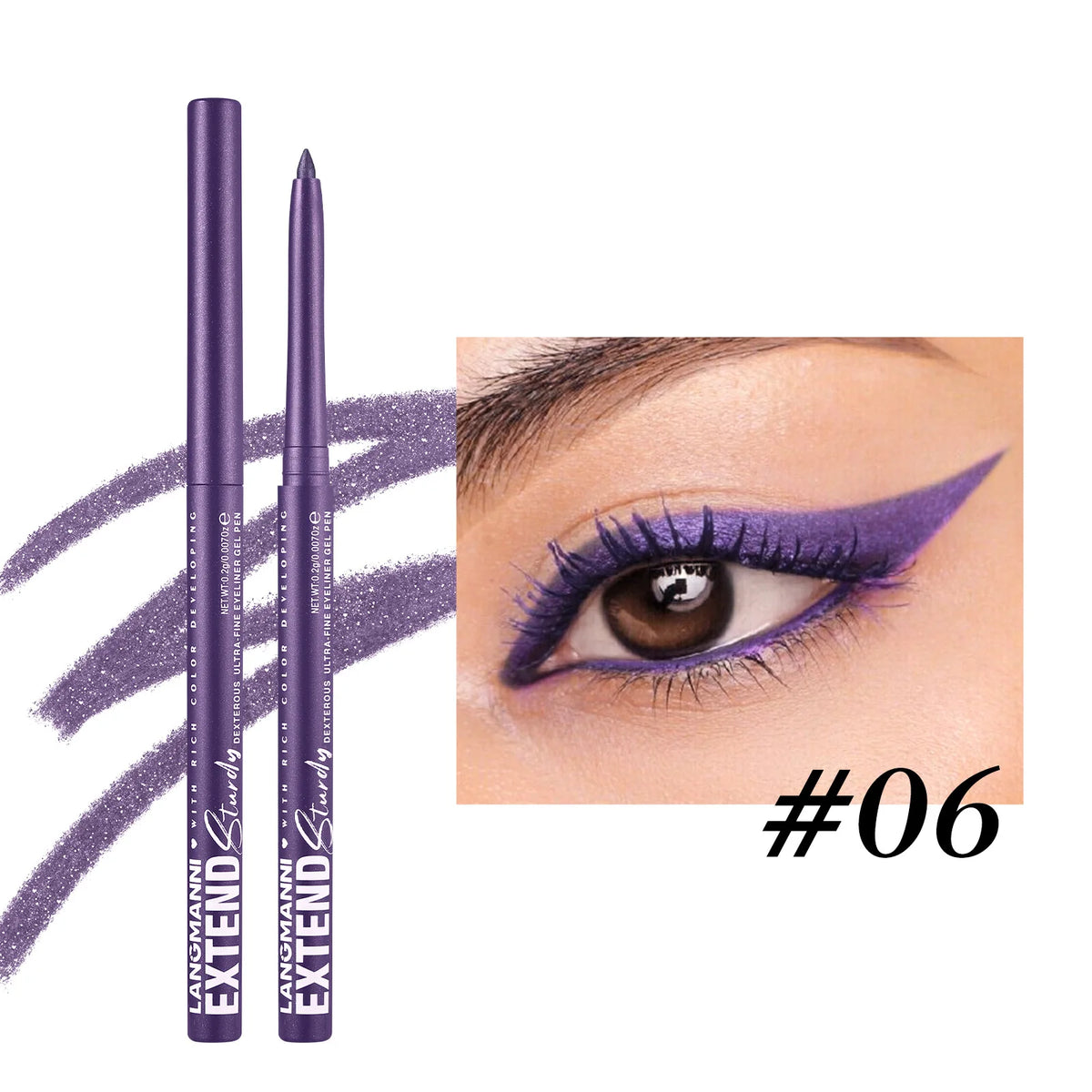 Waterproof Matte & Glitter Gel Eyeliner Pencil – 12 Colors