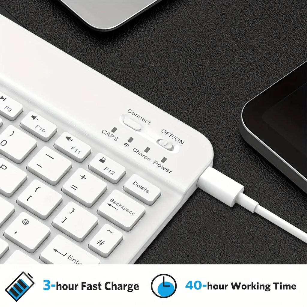 Ultra-Thin 10" Bluetooth Wireless Keyboard – iOS Android Windows Bluetooth Wireless Keyboard PRIMED