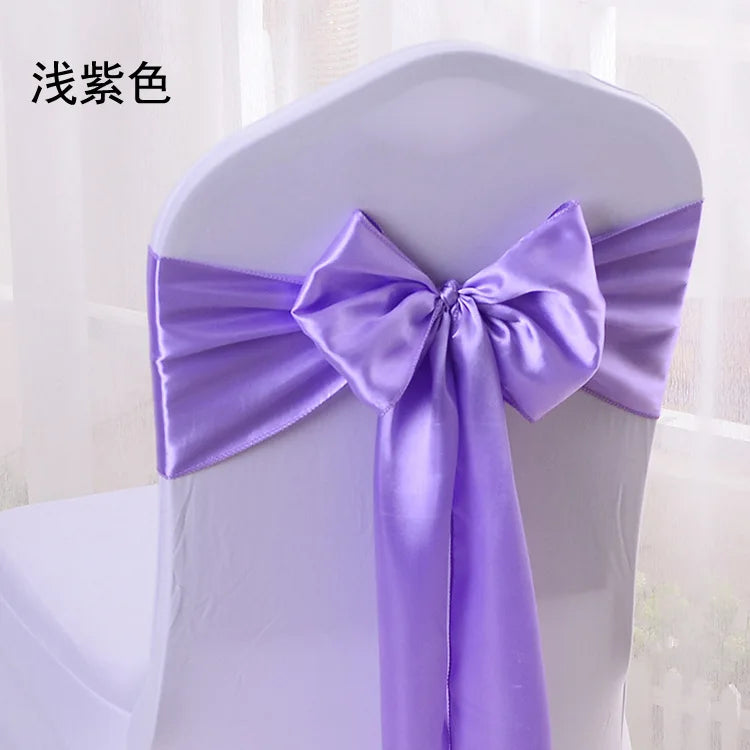 10 Pcs Satin Chair Sashes – Wedding & Banquet Bow Decor