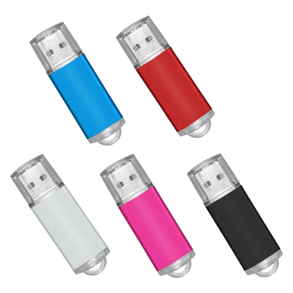 200PCS Metal USB 2.0 Flash Drives Custom Logo 2GB–64GB Bulk USB Flash Drive PRIMED 128M 200pMix-C