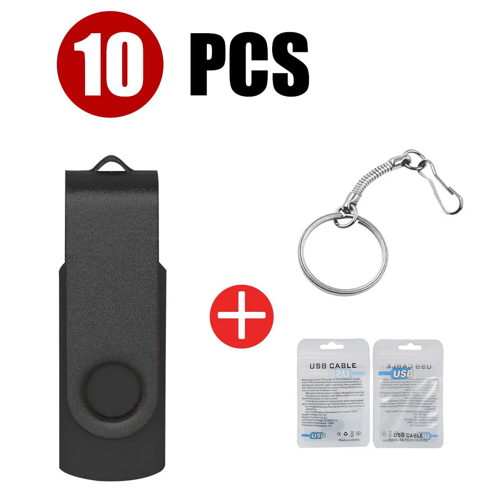 10-Pack Colorful USB Flash Drives 1GB–64GB | Custom Logo USB Flash Drive PRIMED 4GB Black USB 2.0