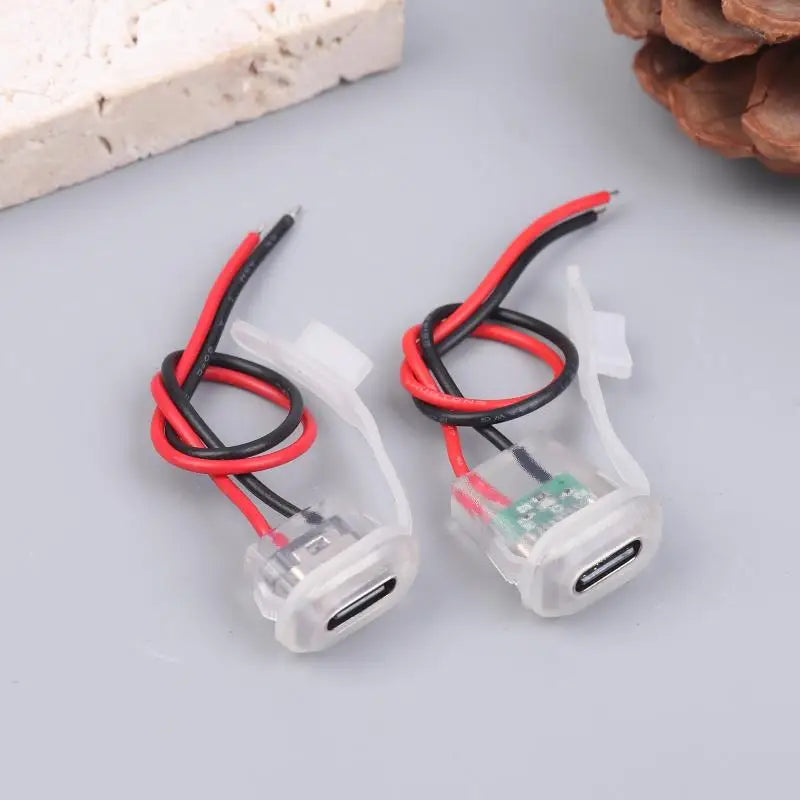 USB Type-C Waterproof Female Connector Night Light 3A 5V 3/6Pcs