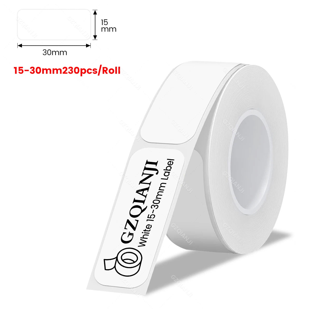 P15 Thermal Label Rolls – Multi-Size White & Transparent Stickers Thermal Label Rolls PRIMED 15-30mm230pcs