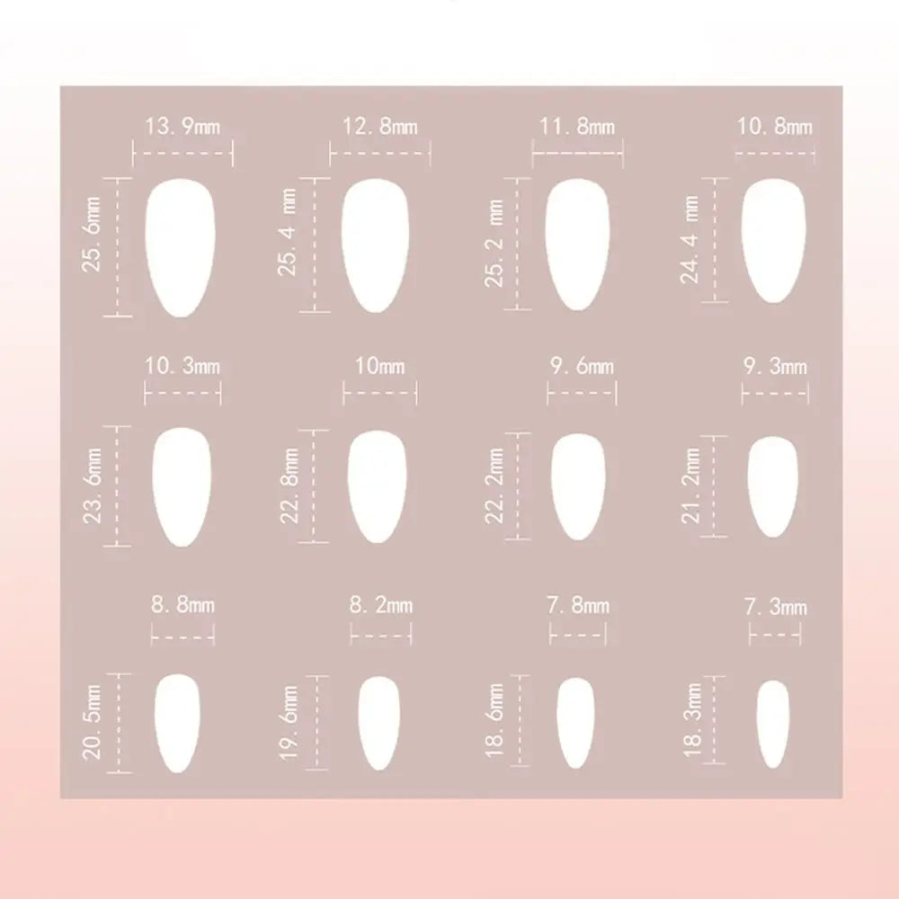 Aurora French Press-On Nails – Long Almond Tips 24pcs