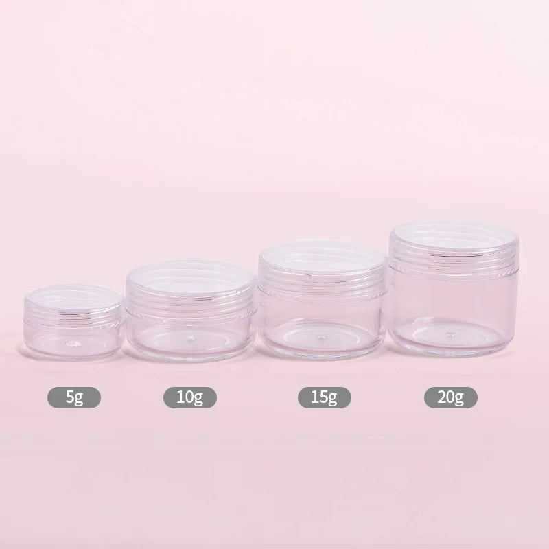 Transparent Acrylic Cosmetic Jar – Travel Makeup & Nail Art Pot