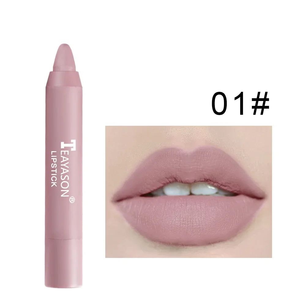 TEAYASON Matte Lip Liner Pen – Waterproof, 12 Shades Matte Lip Liner Pen PRIMED 01