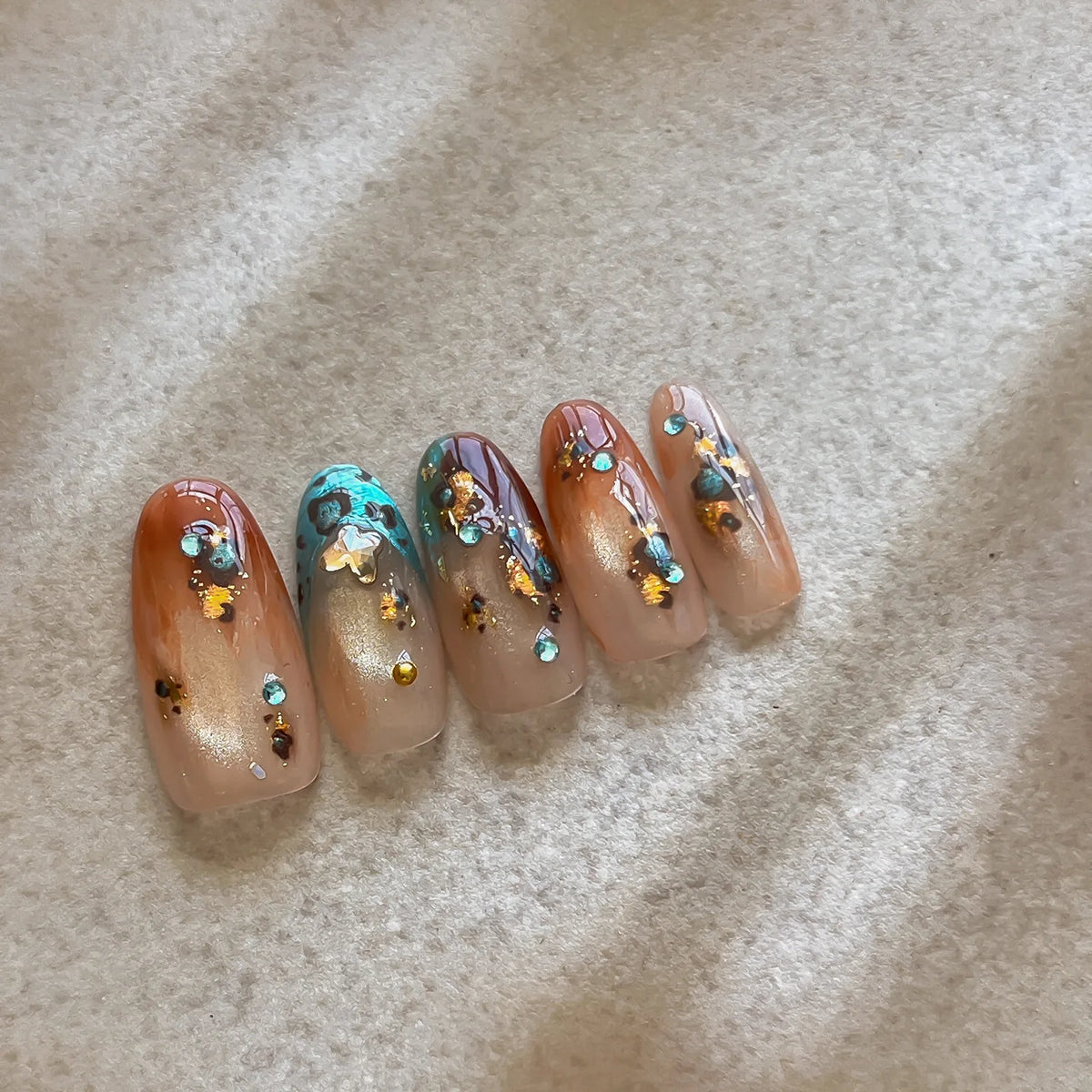 Leopard Amber Nail Stickers – Self-Adhesive Nail Art Decals Nail Art Stickers PRIMED