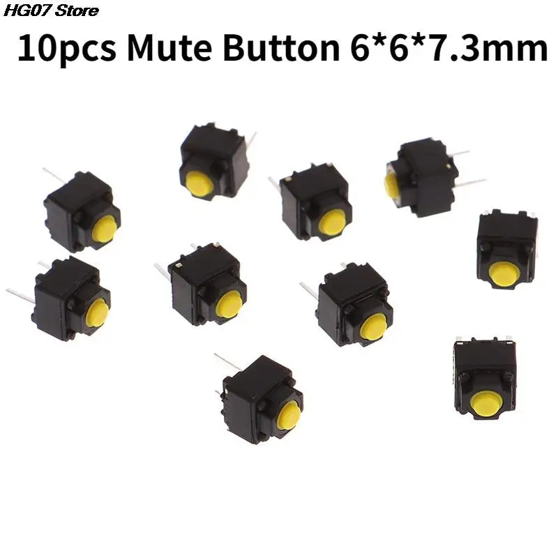 10Pcs Silent Micro Push Button Switch 6×6×7.3mm Mouse Repair