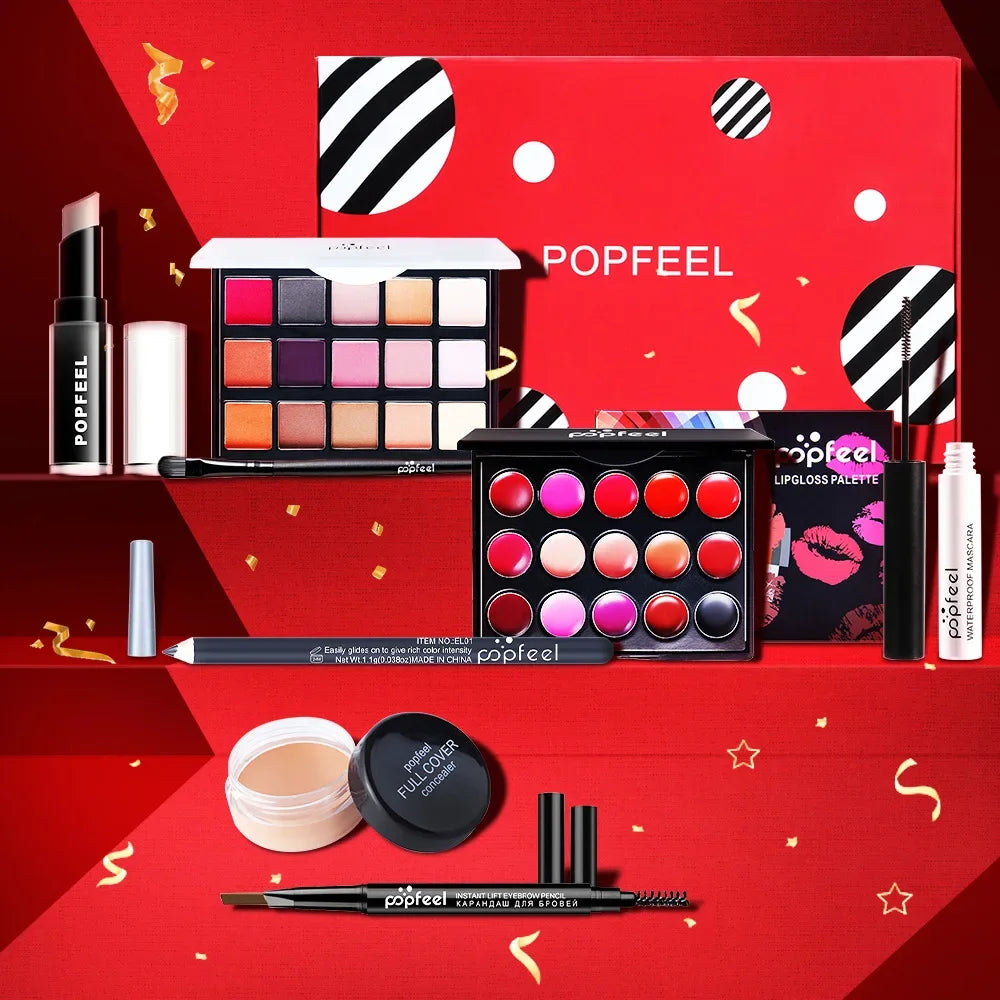 Popfeel All-in-One Makeup Kit – Eyeshadow, Bronzer & Contour Makeup Gift Set PRIMED