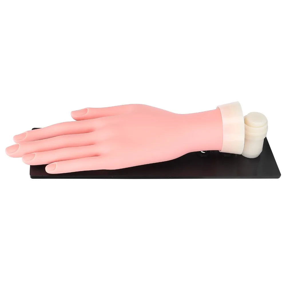 Silicone Nail Art Practice Hand – Bendable, Reusable & Fixed Plate