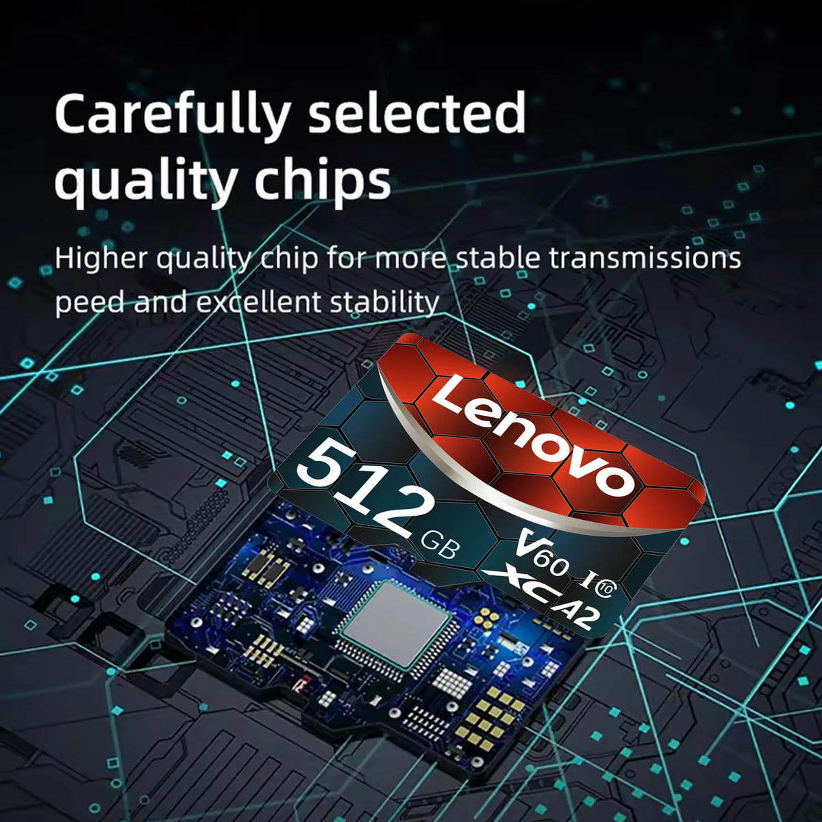 Lenovo Micro SD Card 64GB–512GB U3 V60 A2 High Speed Micro SD Card PRIMED