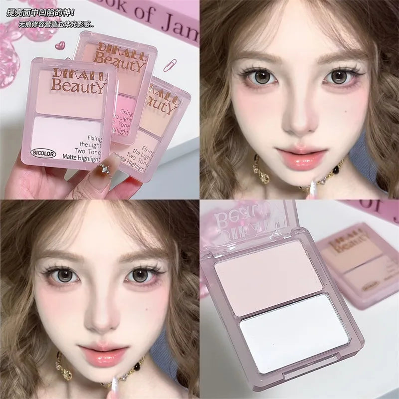 Two-Tone Highlight & Contour Palette – Bronzer Nose Shadow