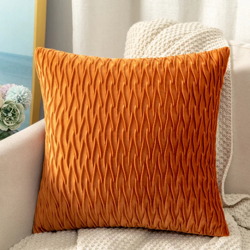 Super Soft Velvet Throw Pillow Cover 45x45cm | Striped Luxury