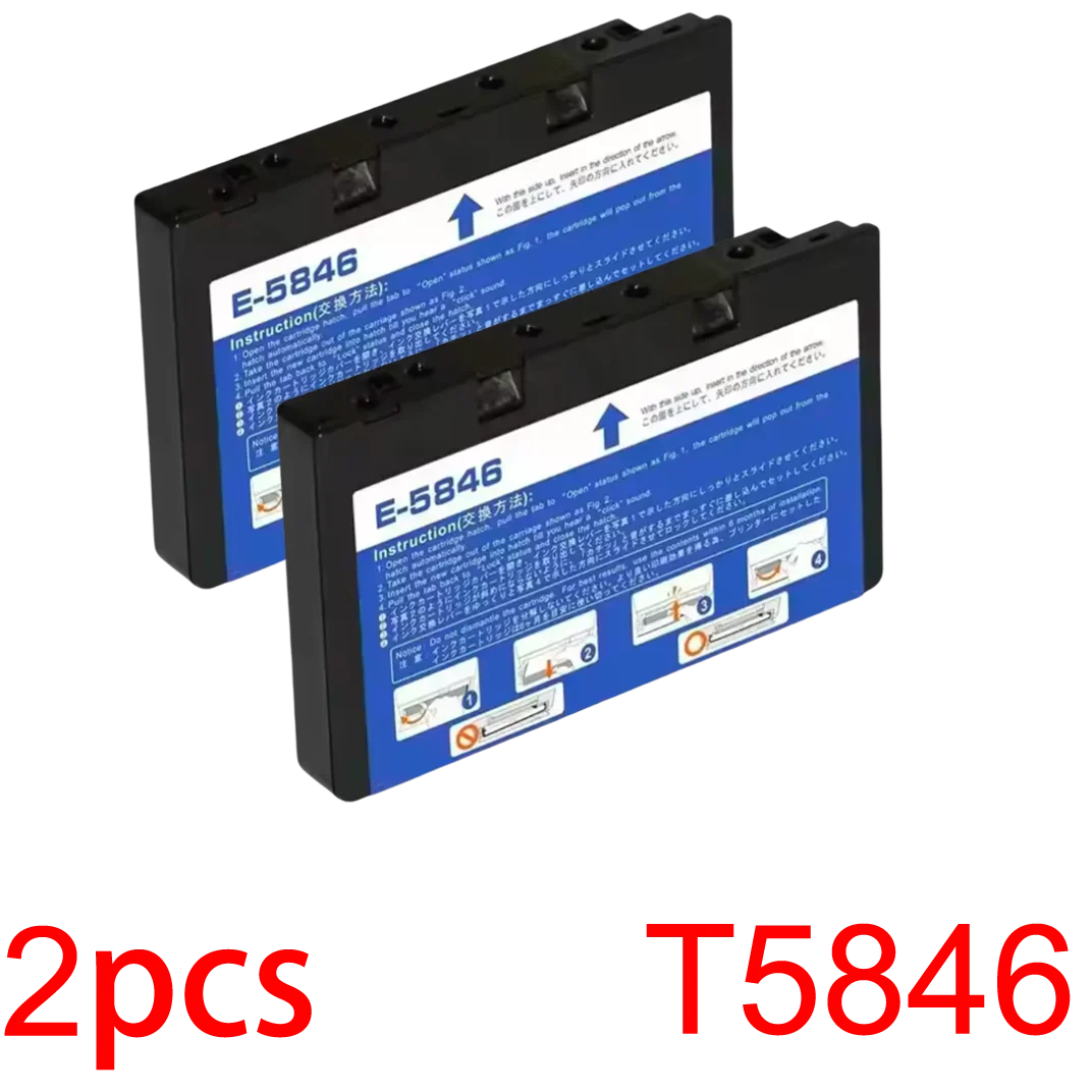 T5846 Compatible Ink Cartridge for Epson PictureMate PM200–PM300 Ink Cartridge PRIMED 2pcs