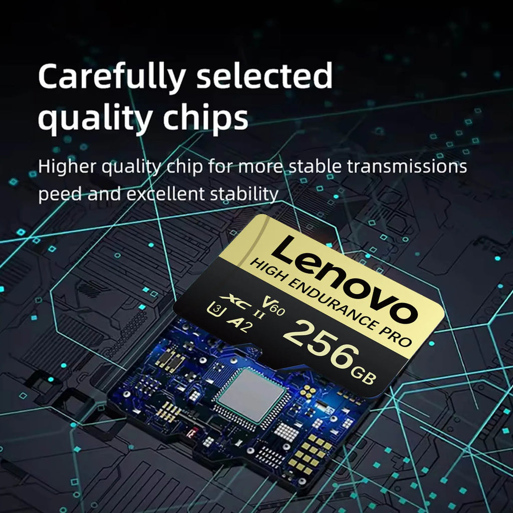 Lenovo Micro SD Card 64GB–1TB | V60 U3 A2 4K Flash Card Micro SD Card PRIMED