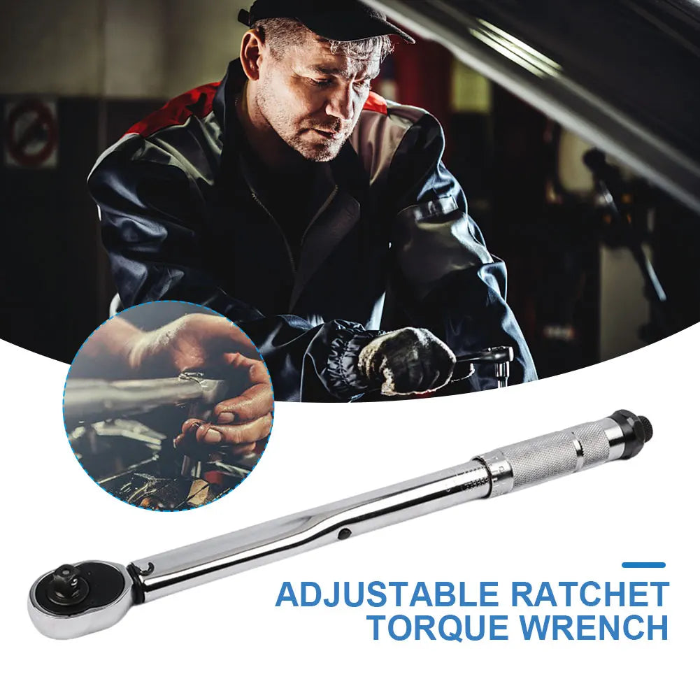 5-60 N.m Adjustable Torque Wrench 3/8" Drive + Socket Adapter Set Torque Wrench Set PRIMED